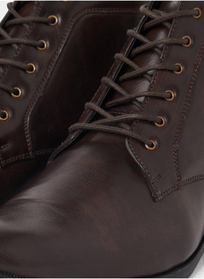 Styli High Ankle Faux Leather Boots  - Image 4