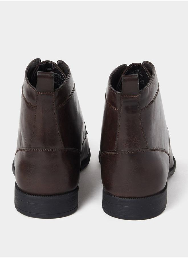 Styli High Ankle Faux Leather Boots  - Image 3