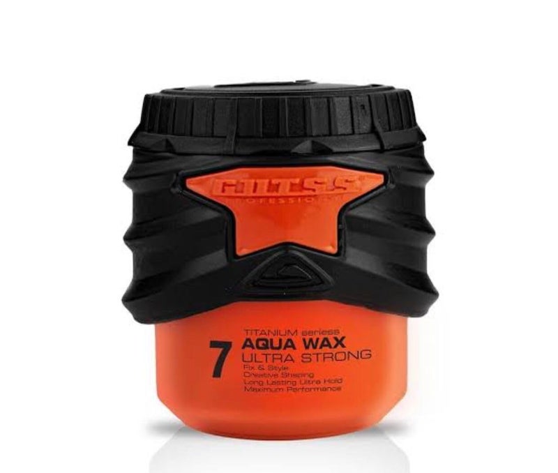 Gutss professional 7 Titanium Aqua Hair Wax Ultra Strong Fix and Style Creative Shaping Long Lasting Ultra Hold Maximum Performans 150 ml Orange