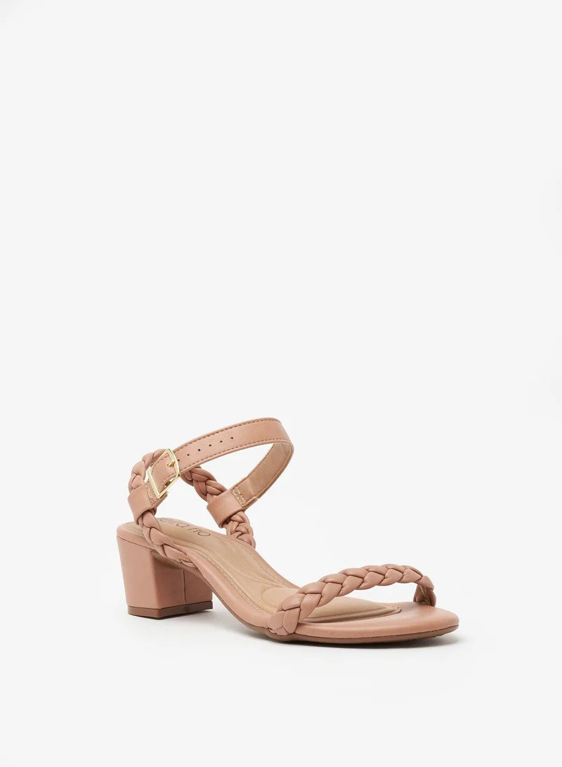 Beira Rio Beige Mid Heels Sandals for Women – Sling Back Heel Sandals for Girls with Ankle Strap for Women | Best Price UAE