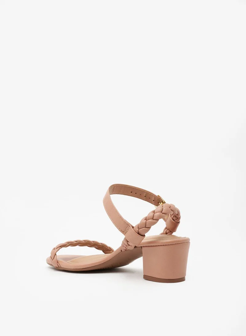 Beira Rio Beige Mid Heels Sandals for Women – Sling Back Heel Sandals for Girls with Ankle Strap for Women | Best Price UAE