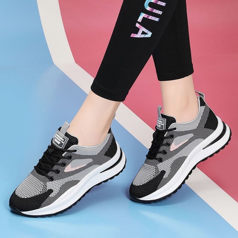 Women's Low Top Sneakers Breathable Mesh Soft Sole Casual Running Shoes - Image 1