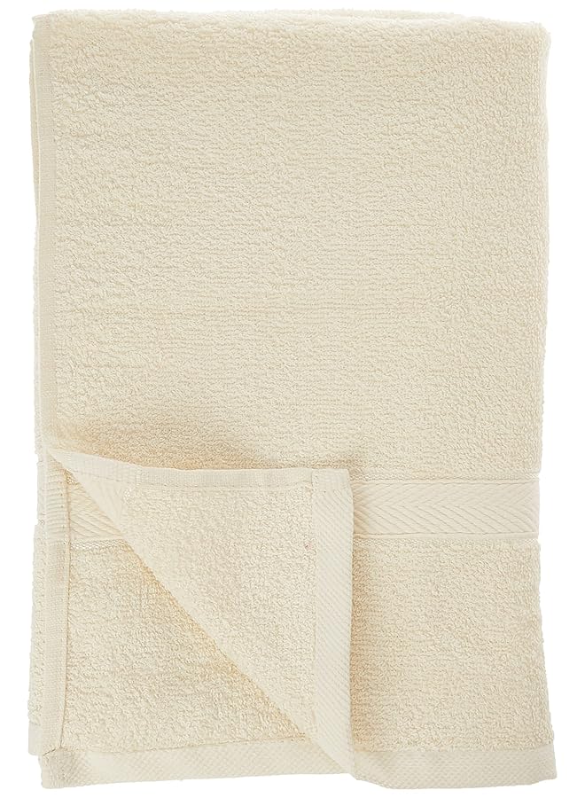 Hotel Linen Klub Princes Terry 100 Percent Cotton 2Pcs Towel Set Super Quick Dry Highly Absorbent Dobby Border Ring Spun Cotton 1Pc Bath Towel 70 X 140 Cm And 1Pc Hand Towel 50 X 90 Cm 480 Gsm Color Cream  - Image 2