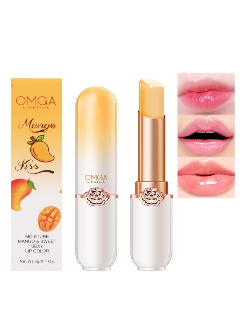 Generic Mango Tinted Lip Balms, Light Pink Lip Tint Gloss, Long Lasting Waterproof Lipstick, Tint Stain Glaze Pack Lipstick for Women Girls 3g  - Image 1