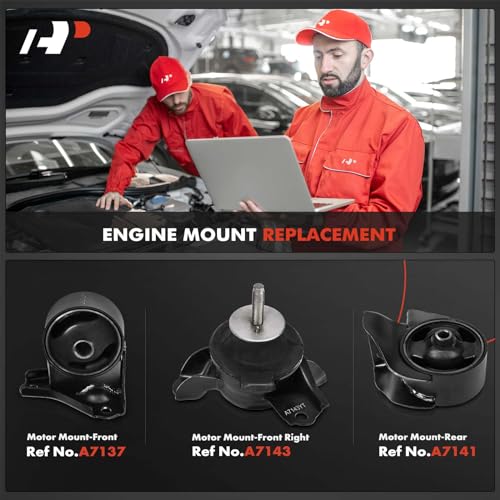 A-Premium 3PCS Front and Rear Engine Motor Mount Kit Compatible with Kia Sportage 2005-2010 & Hyundai Tucson 2005-2009, V6 2.7L, Replace# 219302E300, 219102E100 - Image 2