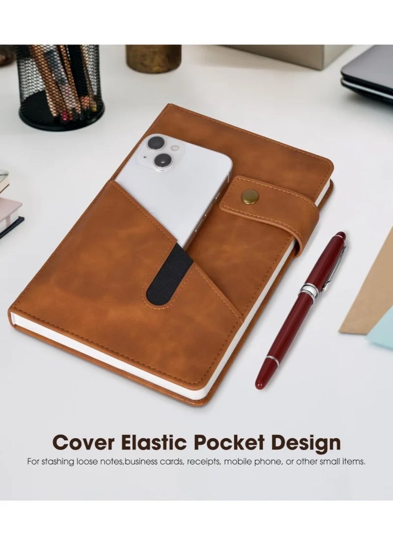 Generic Leather Journal Notebook, Brown A5 Lined 100Pages Personalized Hardcover Journal Set with Pen & Gift Box, Thick Ruled Paper Daily Diary for School,Travel, Business,Work, Home Writing  - Image 5