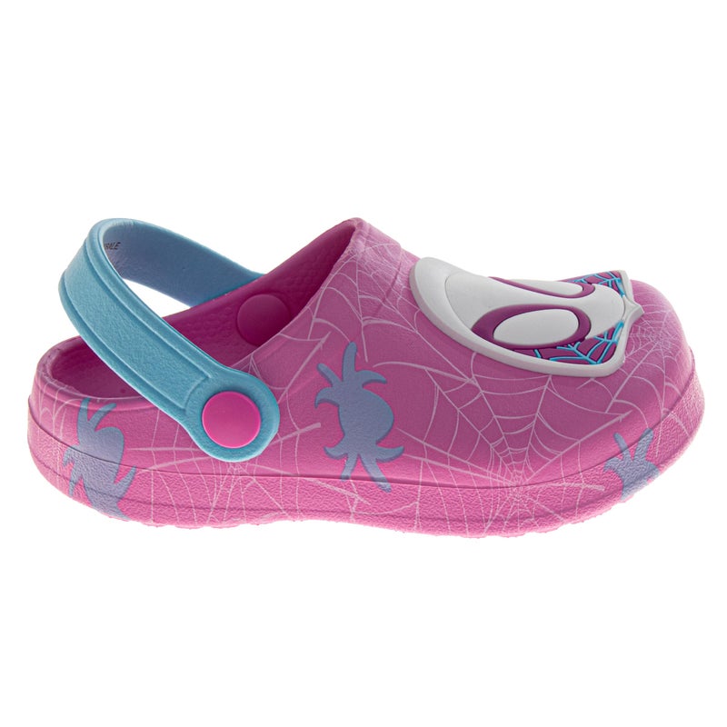 Josmo Spider-Gwen Girls Pink Clogs Waterproof Slip-On Garden & Water Sandal with Backstrap -Pink/Blue Size 9-10 Toddler - Image 2