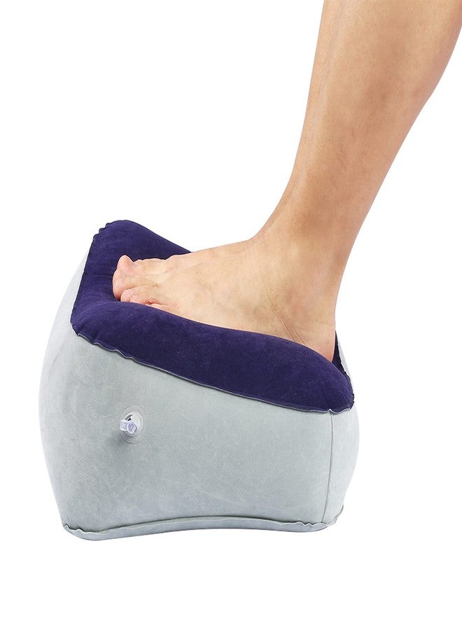 Naroote Inflatable Travel Foot Rest Pillow, Airplane Bed, PVC Material, Grey Blue, Special Feature: Inflatable, for Travel, Office, Home, Health/Wellness - Image 3