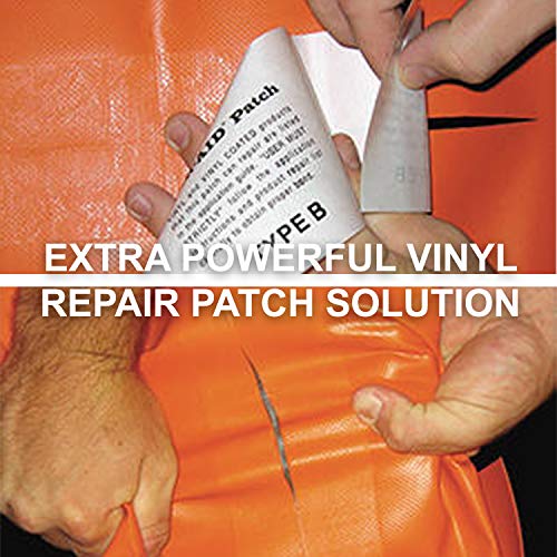 TEAR-AID Underwater Repair Kit, Type B Clear Patch for Vinyl and Vinyl-Coated Materials, Repairs Underwater Cracks, Works on Pool Liners, Orange Box, Single Pack - Image 4