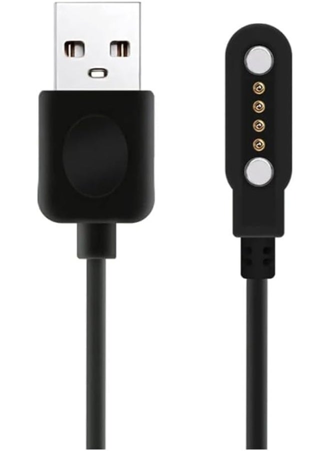 شاحن ساعة ذكية، قصير، بأربعة أطراف مغناطيسية، يعمل بمنفذ USB لاسلكي، محمول، متوافق مع W67/X86/T92/GW33 - Image 1