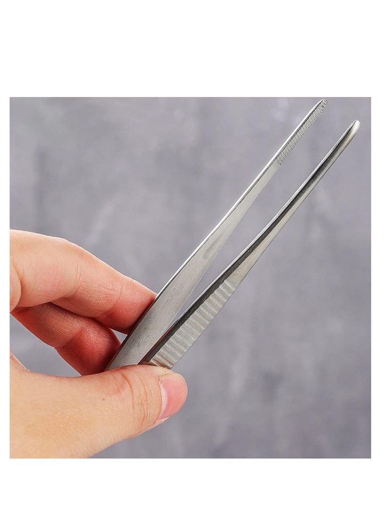 ECVV 3 عبوات من ملقط الطبخ للمطبخ مقاس 12 بوصة، ملقط من الفولاذ المقاوم للصدأ للشواء/الطهي/المأكولات البحرية، ملقط طعام طويل للغاية مع أطراف مسننة دقيقة - Image 2