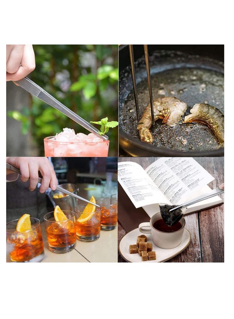 ECVV 3 عبوات من ملقط الطبخ للمطبخ مقاس 12 بوصة، ملقط من الفولاذ المقاوم للصدأ للشواء/الطهي/المأكولات البحرية، ملقط طعام طويل للغاية مع أطراف مسننة دقيقة - Image 5