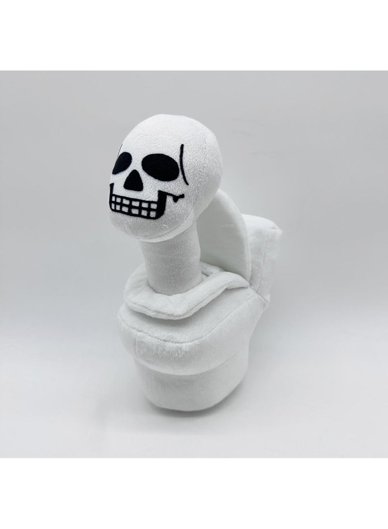 general 1 Pcs Skibidi Toilet Plush 27cm White Skull Toilet Man Plushies Toy For Fans Gift Horror Stuffed Figure Doll For Kids And Adults Great Birthday Stuffers For Boys Girls - Image 2