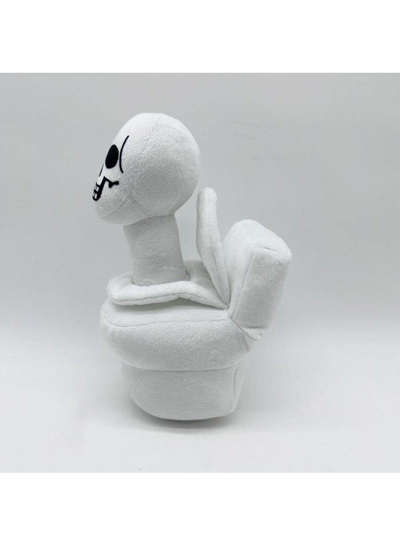 general 1 Pcs Skibidi Toilet Plush 27cm White Skull Toilet Man Plushies Toy For Fans Gift Horror Stuffed Figure Doll For Kids And Adults Great Birthday Stuffers For Boys Girls - Image 3