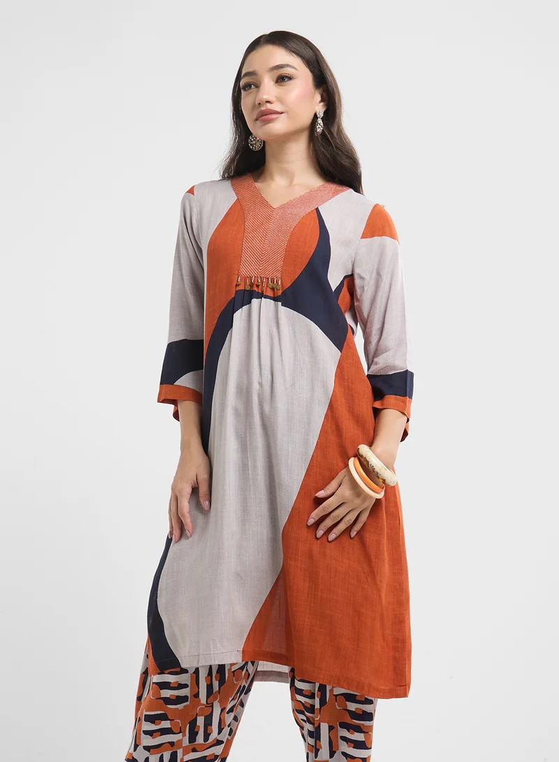 Biba Printed Kurta,Bottom & Dupatta Set