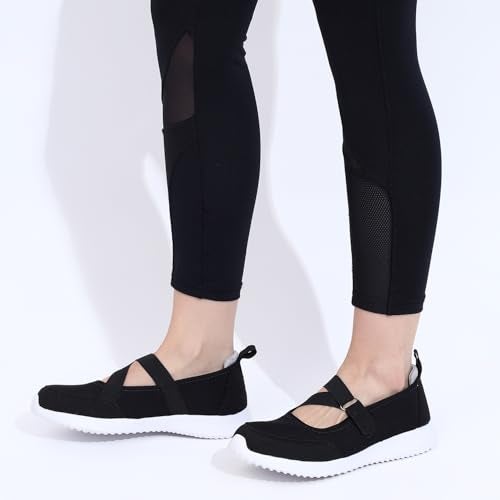 TRASE Lightweight Ballet Flats Bellies for Women, Everyday Style and Comfort (Black, 5 UK) - Image 3