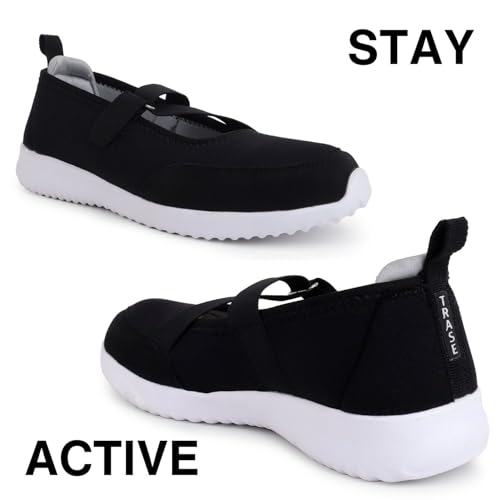 TRASE Lightweight Ballet Flats Bellies for Women, Everyday Style and Comfort (Black, 5 UK) - Image 4