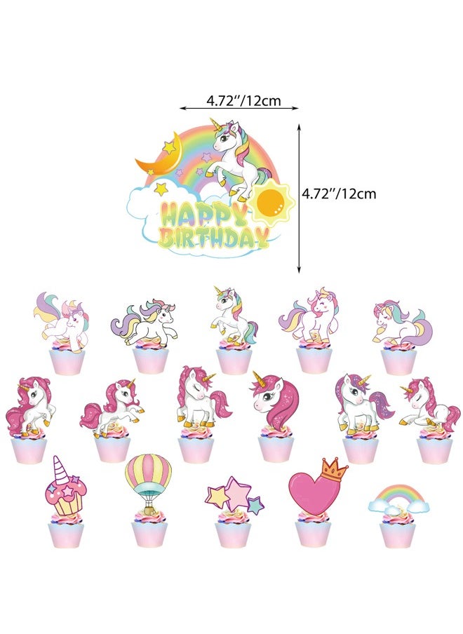 Zeemey - Unicorn Balloon Set with  Happy Birthday Banner,Cake Topper,Perfect for Graduation Baby Shower Birthday Bachelorette Party Backdrop Decoration,Suitable for Indoor and Outdoor - Image 1