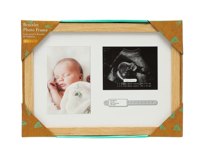 Kate & Milo Hospital ID Bracelet, Photo, and Sonogram Wooden Sentiment Frame, Pregnancy, Baby, and Newborn Keepsake - Image 4