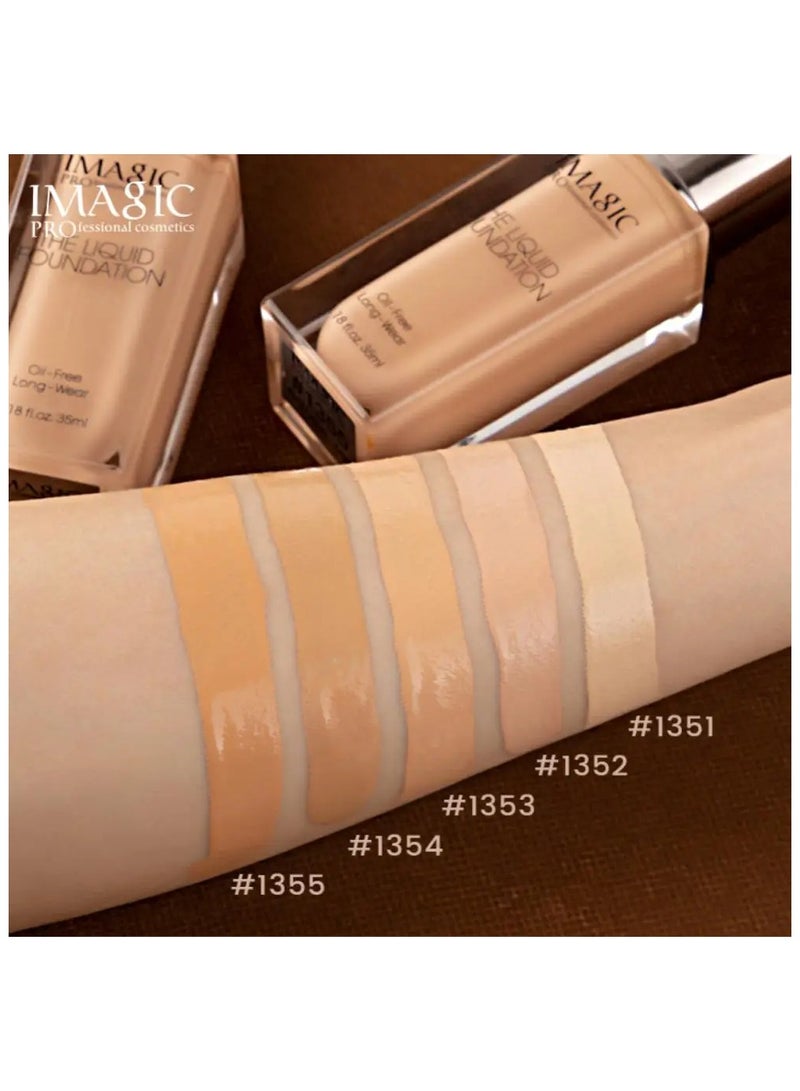 إيماجيك كريم أساس سائل خالٍ من الزيوت من IMAGIC | تغطية كاملة، لمسة نهائية غير لامعة | تركيبة خفيفة الوزن تدوم طويلاً لجميع أنواع البشرة (1353) - Image 2