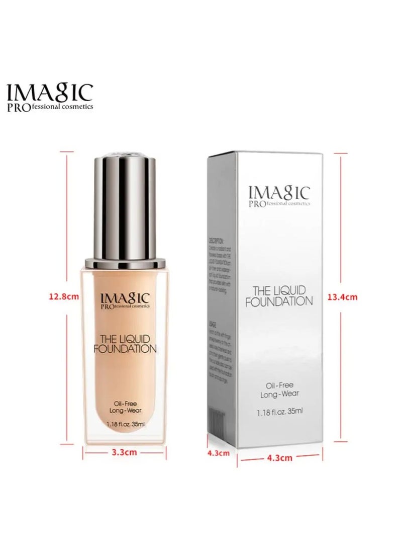 إيماجيك كريم أساس سائل خالٍ من الزيوت من IMAGIC | تغطية كاملة، لمسة نهائية غير لامعة | تركيبة خفيفة الوزن تدوم طويلاً لجميع أنواع البشرة (1353) - Image 3