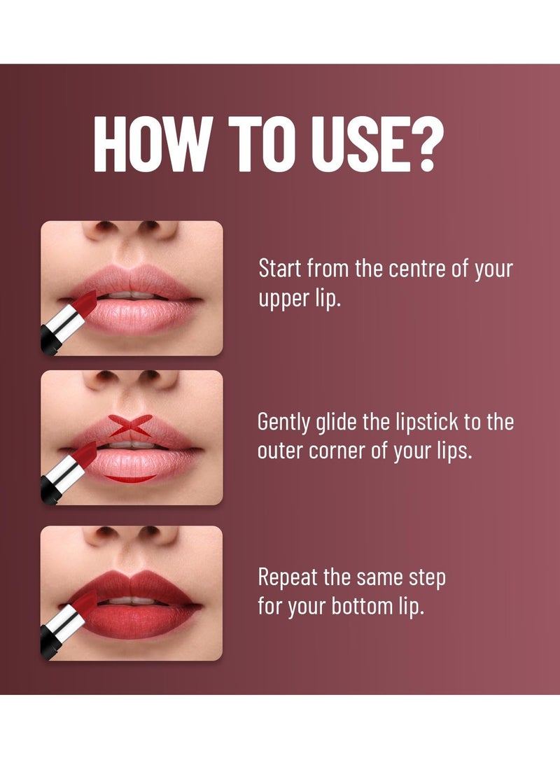 Swiss Beauty - Swiss Beauty Pure Matte Lipstick Raspberry 3.8gm - Image 1