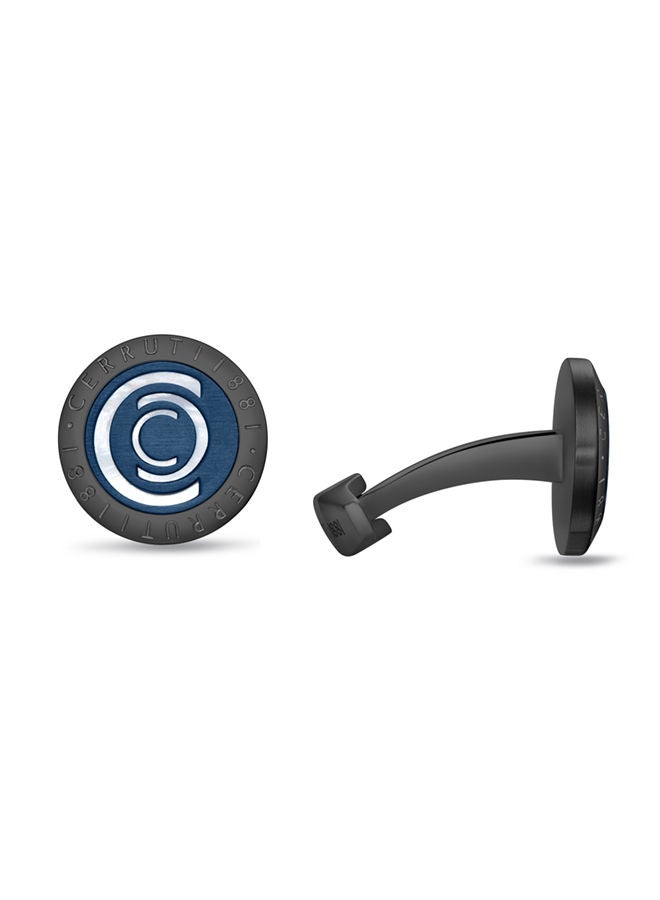 CERRUTI 1881 Simbeol Grey and Blue Mother of Pearl Cufflinks for Men  - Image 1