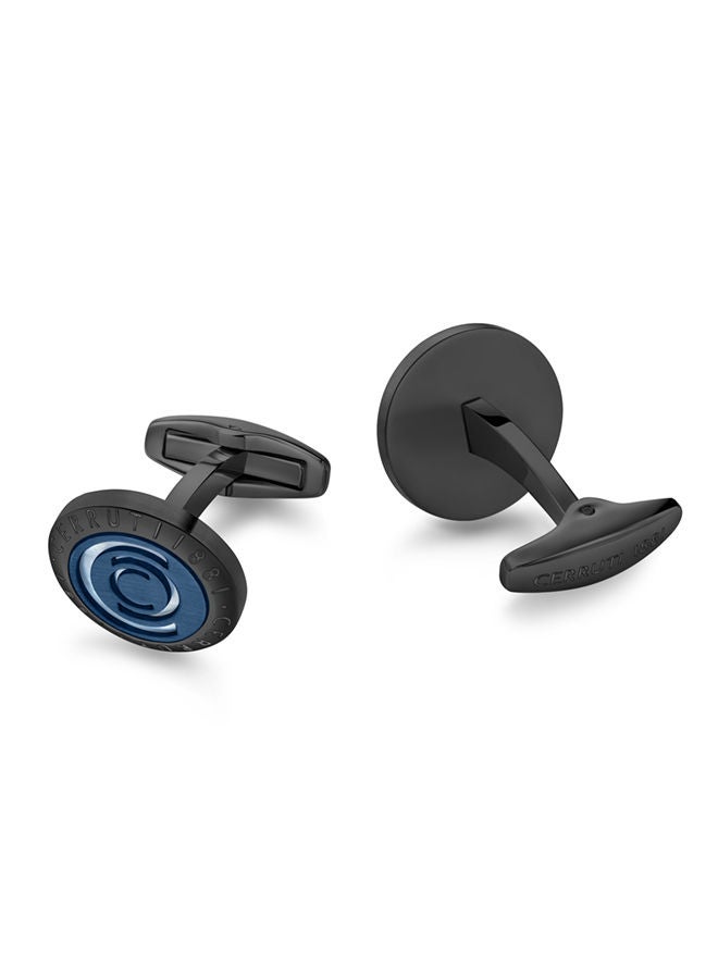 CERRUTI 1881 Simbeol Grey and Blue Mother of Pearl Cufflinks for Men  - Image 3