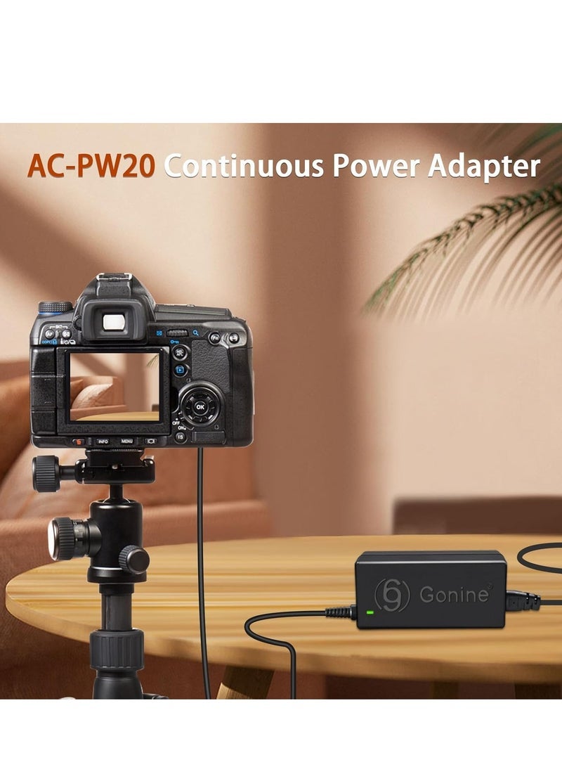 Gulf Trend AC-PW20 AC Power Adapter NP-FW50 Dummy Battery Kit for Sony Alpha ZV-E10, A7, A7R, A7S, A7II, A7RII, A7SII, A6500, A6400, A6300, A6100, A6000, A5100, A5000, RX10 II/III/IV, NEX-3/5/7 Cameras – Continuous Power Supply for Extended Shoots - Image 2