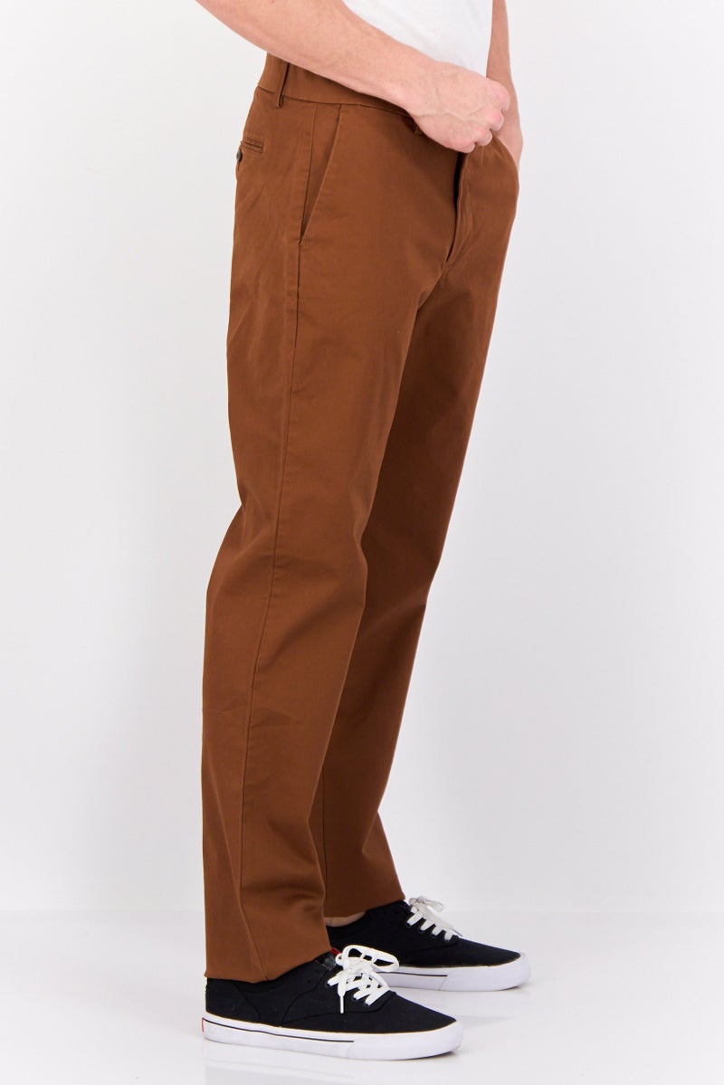 GAP Men Straight Fit Solid Chino Pants, Brown - Image 4