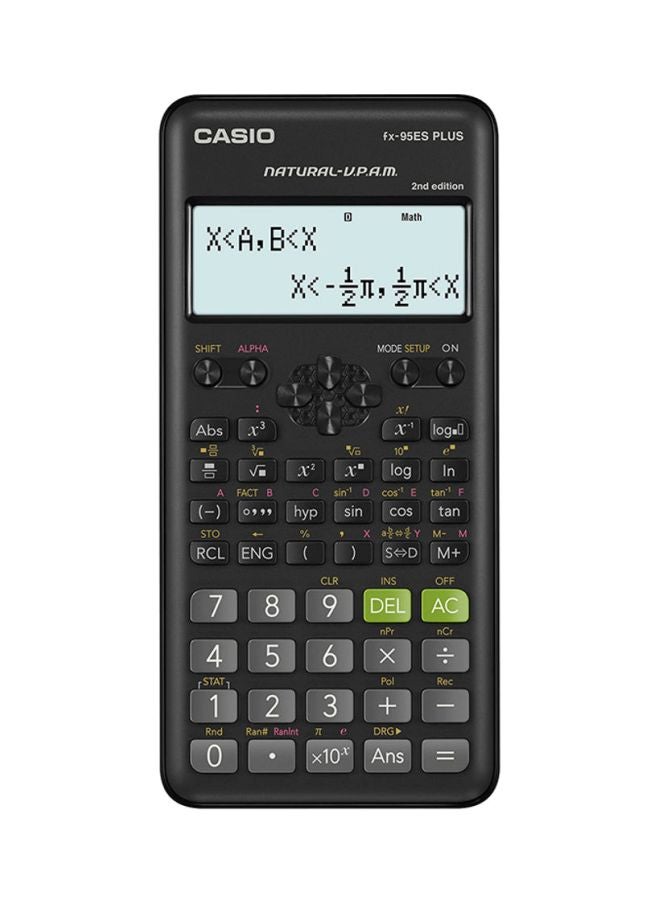 آلة حاسبة علمية من الإصدار الثاني لون أسود، طراز FX-95ESPLUS-2-WDTV