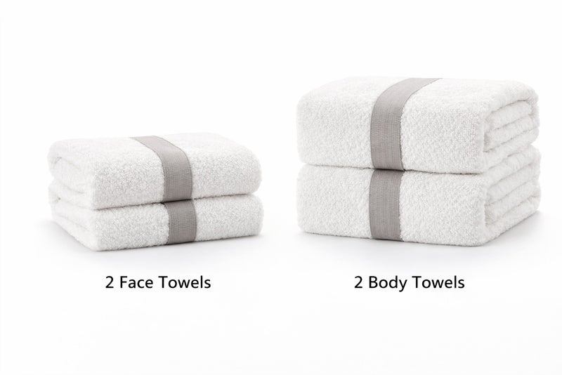 EBREEZZ 4-Piece Premium Cotton Towel Set – 2 Face Towels & 2 Body Towels | Ultra Soft & Highly Absorbent - Image 2