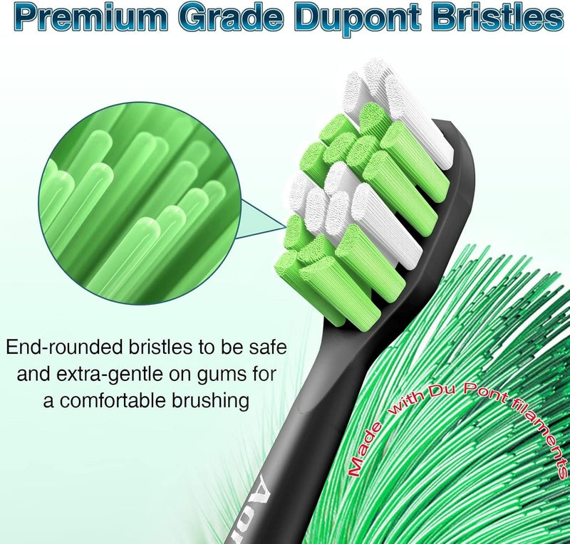 Aoremon Toothbrush Replacement Heads for Phillips Sonicare Replacement Brush Head Compatible with Most Philips Sonicare Click-on Electric Toothbrush, Black 10 Pcs - Image 4