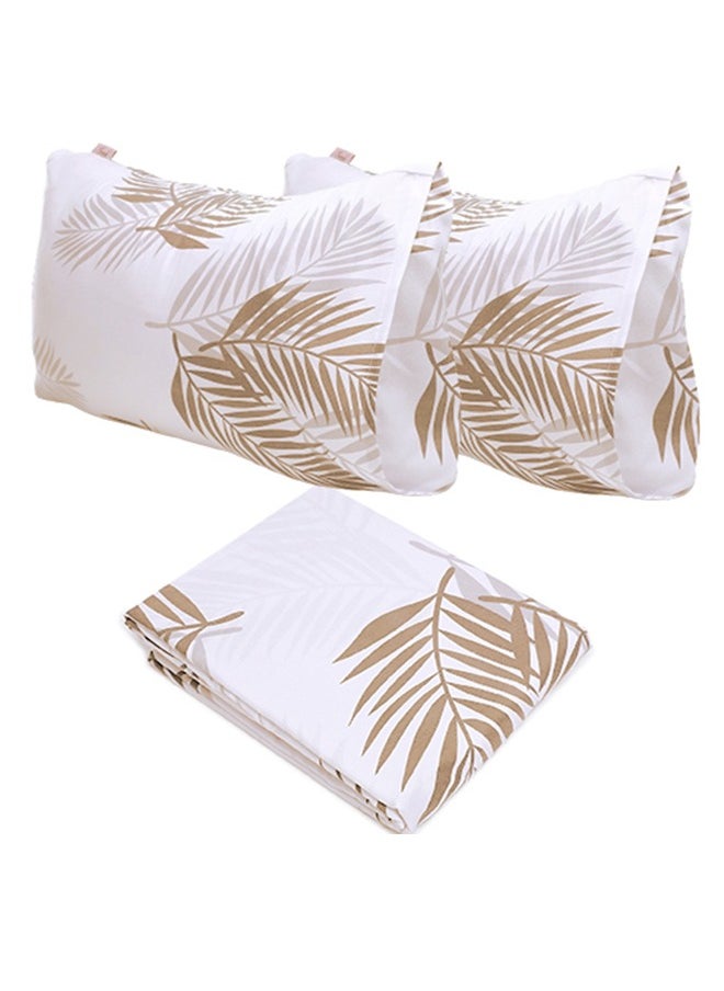 snooze - Fitted Bed Sheet set 3pcs, 160*200 cm+ Free 2 Pillowcases, Moca Tropical design - Image 1