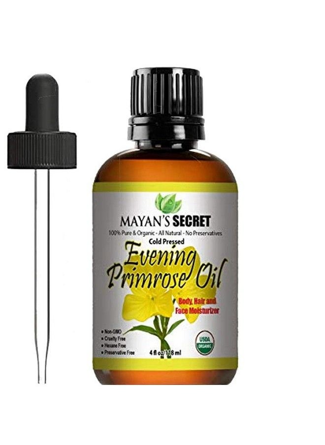 Mayan's Secret - Evening Primrose Oil Usda Certified Organic/Natural/Undiluted/Unrefined/Cold Pressed Carrier Oil Rejuvenate And Moisturize The Skin And Hair - Image 1