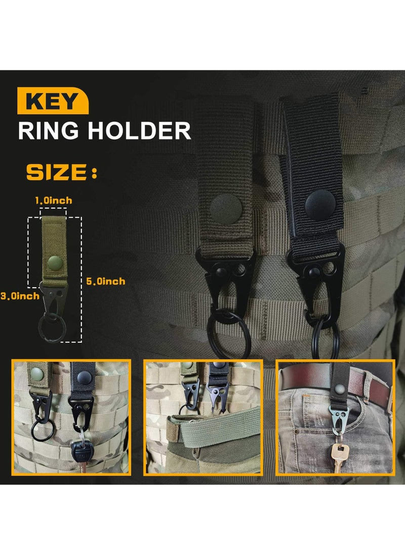 SYOSI - 18 Pcs Molle Accessories, Molle Tactical Accessories Kit D-Ring Locking Gear Clip Attachments Clips & Straps For 1 Inch Webbing Strap Tactical Backpack (Green) - Image 1