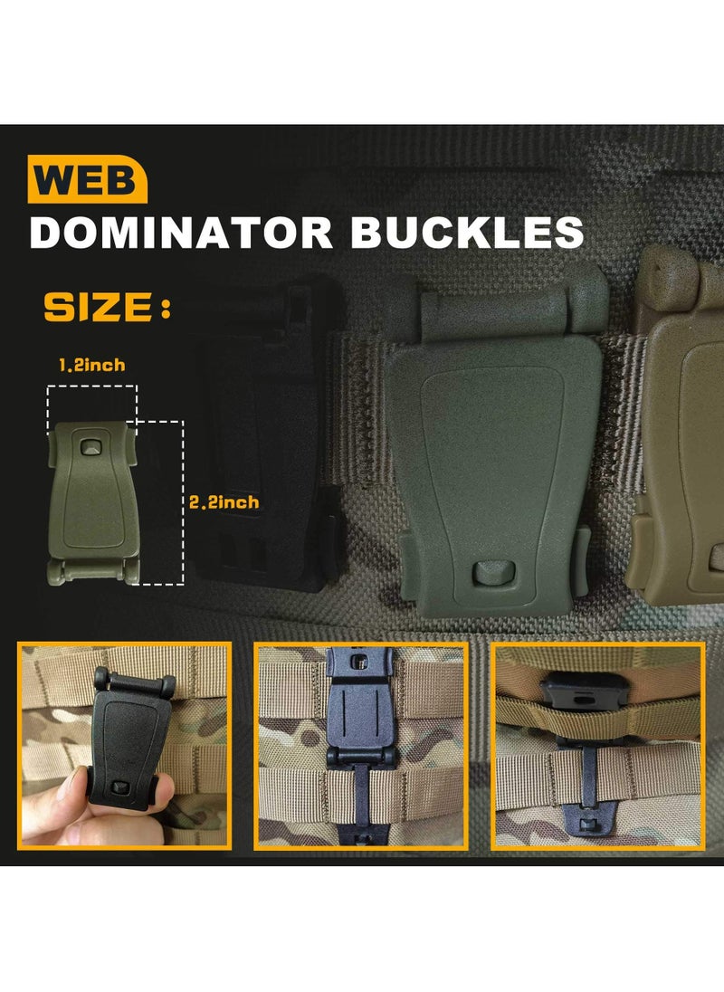 SYOSI - 18 Pcs Molle Accessories, Molle Tactical Accessories Kit D-Ring Locking Gear Clip Attachments Clips & Straps For 1 Inch Webbing Strap Tactical Backpack (Green) - Image 1