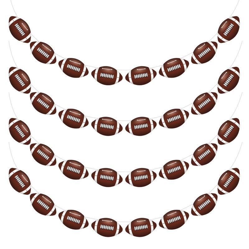 4PC  Football Party Decorations  Football Banner  Football Hanging Decorations Decor for Themed Birthday Party Bowl Game Fans Home Garland Supplies Flag