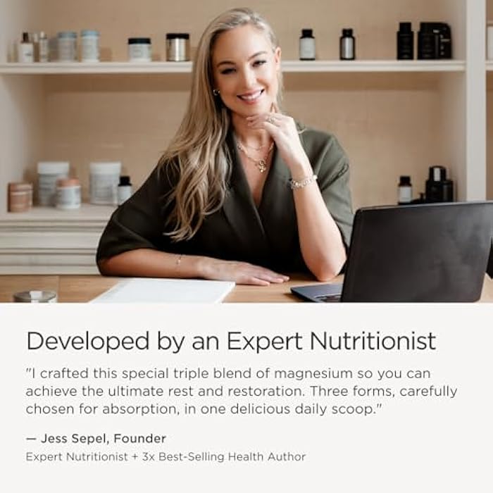 JSHealth Magnesium Powder for Sleep. 400mg Triple-Form Glycinate, Citrate, Amino Acid Chelate. Raspberry Lemonade. By Nutritionist Jessica Sepel (30 Servings) - Raspberry Lemonade - Image 5