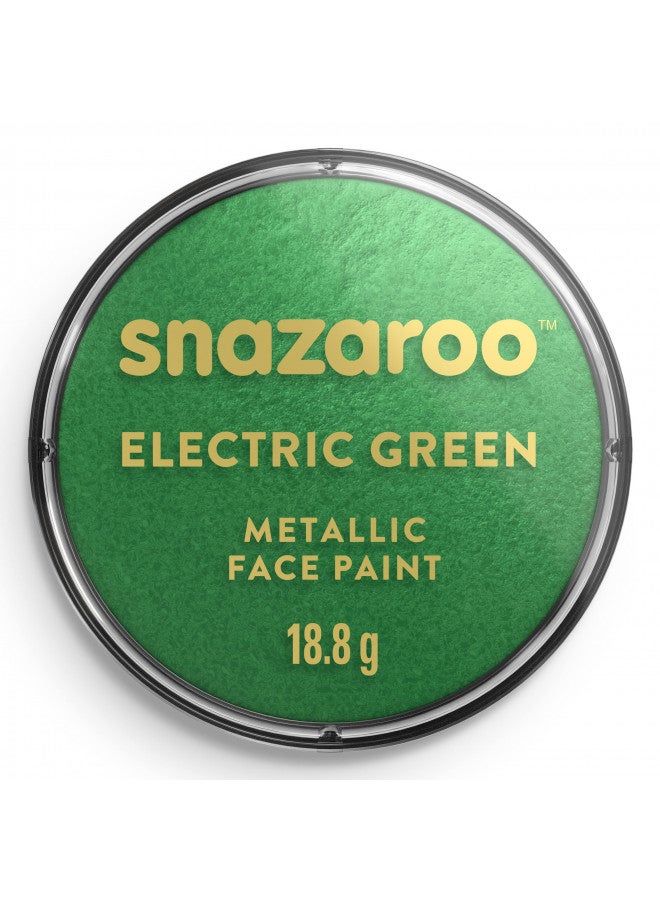 Snazaroo Metallic Face and Body Paint, 18.8g (0.66-oz) Pot, Electric Green - Image 1