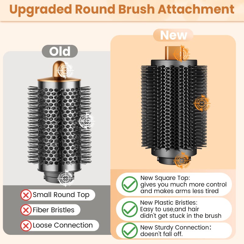 PUREGUST Upgraded Large Round Volumizing Brush for Dyson Airwrap HS01/05/08 Attachments, Bigger Round Brush Attachment Compatible with Airwrap Accessory for Dry Fast Smooth Add Big Volume - Image 2
