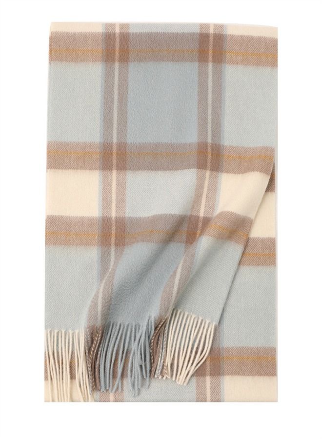 Loquat Warm Long Cashmere Check Scarf Multicolour 