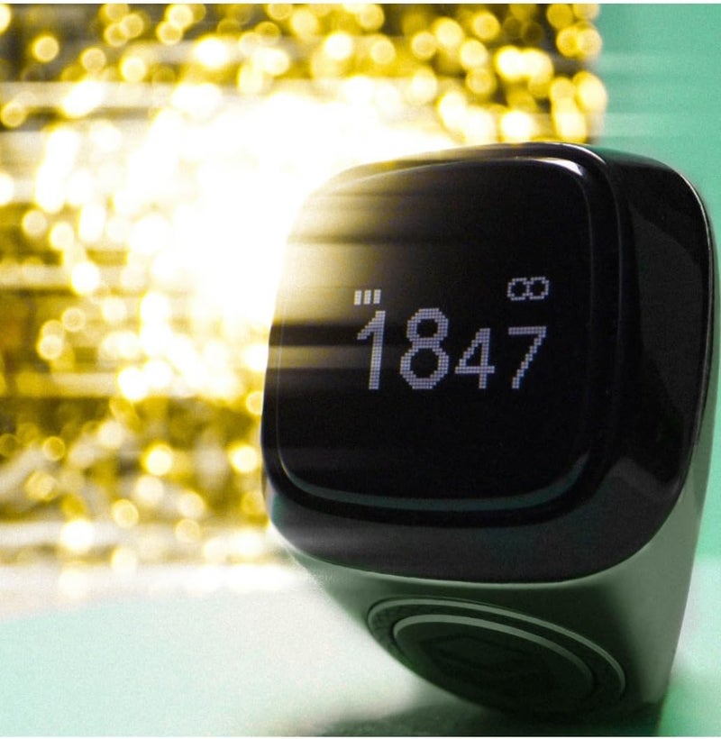 YU WELL iQIBLA Smart Tasbih Zikr Ring- Muslim Prayer- Prayer Timing Reminder OLED Display Tasbih Counter Smart Ring Wearable Technology Waterproof (20MM Metal, Green) - Image 5