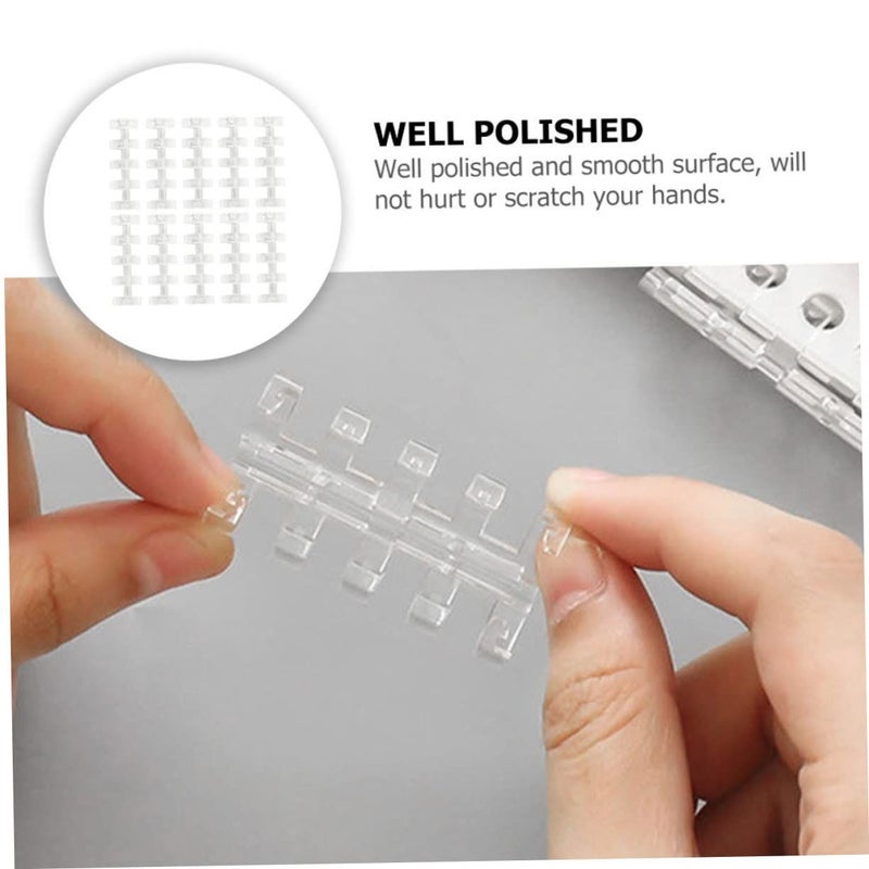 3 Sets Transparent Loose Leaf Binders Five Hole Segmented File Clips For Scrapbooking Students And Teachers 20pcs - Image 2