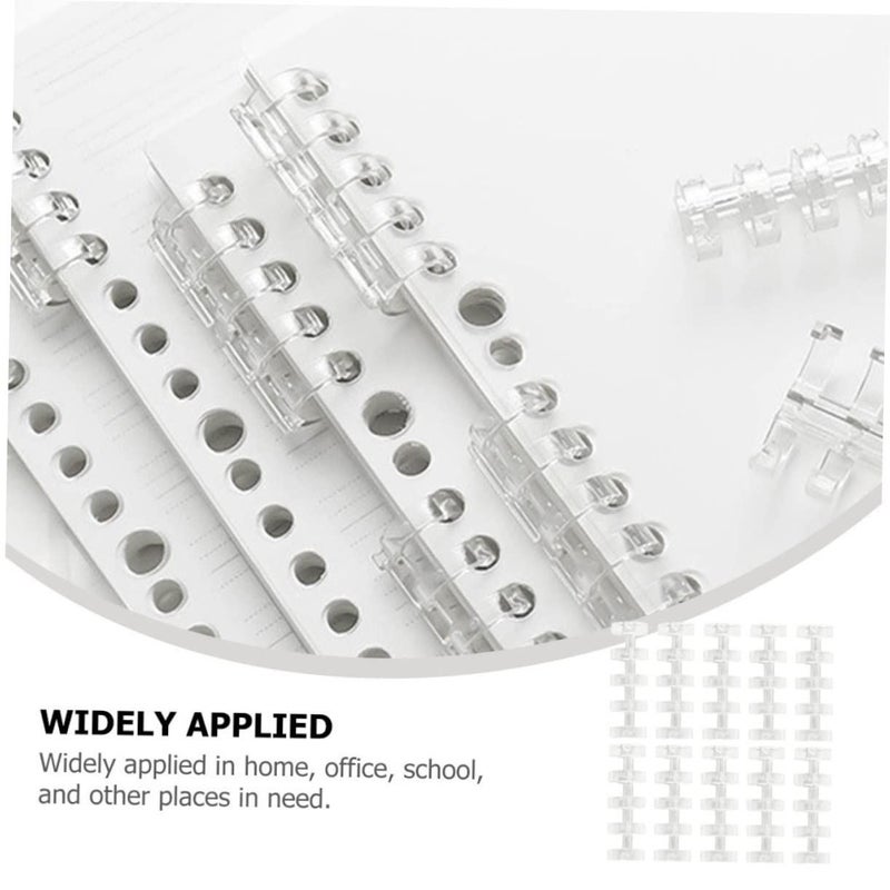 3 Sets Transparent Loose Leaf Binders Five Hole Segmented File Clips For Scrapbooking Students And Teachers 20pcs - Image 3