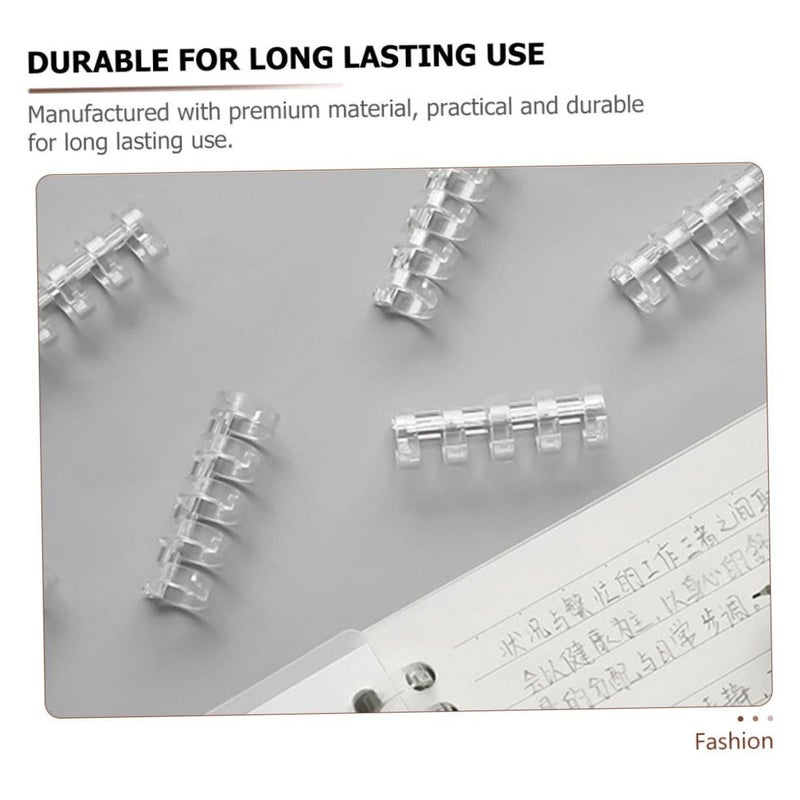 3 Sets Transparent Loose Leaf Binders Five Hole Segmented File Clips For Scrapbooking Students And Teachers 20pcs - Image 5
