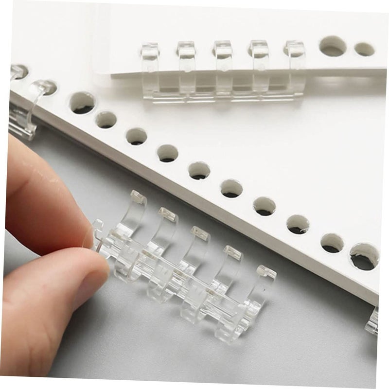 3 Sets Transparent Loose Leaf Binders Five Hole Segmented File Clips For Scrapbooking Students And Teachers 20pcs - Image 4