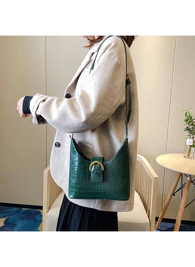 NIBEMINENT Stylish Leather Crossbody Bag Green  - Image 4