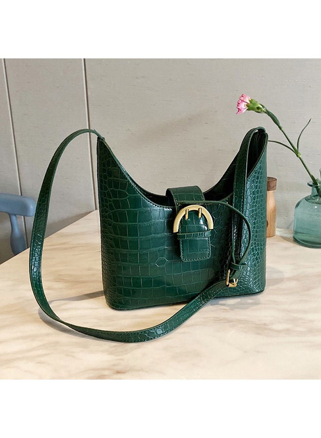 NIBEMINENT Stylish Leather Crossbody Bag Green  - Image 3