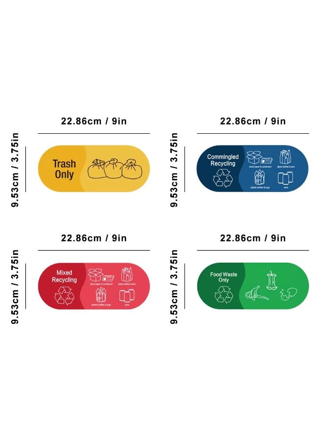 4 Colors Pack For Mixed Recycling Stickers Special Trash Can Stickers Decorative Waterproof Vinyl - Image 4